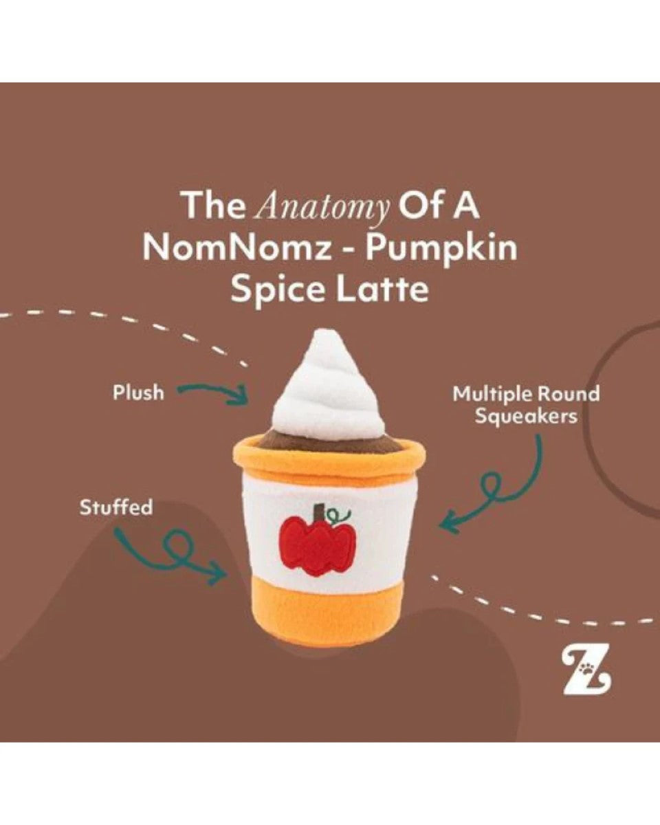 ZippyPaws Fall NomNomz Pumpkin Spice Latte Plush Dog Toy ZippyPaws Fall NomNomz Pumpkin Spice Latte Plush Dog Toy